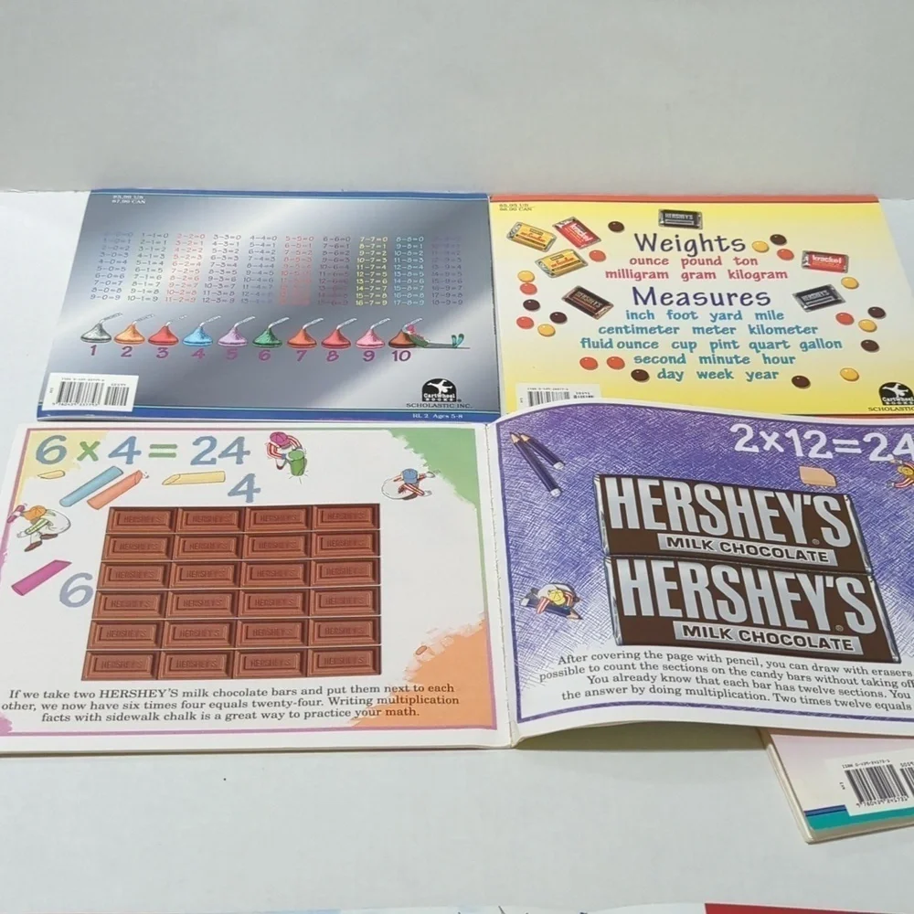 Scholastic Math Themed Educational Paperback Book Set of 5 Books - Hershey Math